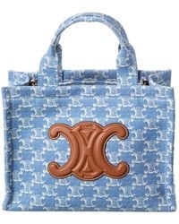 Celine - Canvas & Leather Tote - Lyst