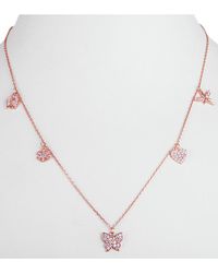 Amorium - 18k Rose Gold Plated Cz Charms Necklace - Lyst