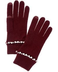 Forte - Cashmere Pearl Trim Cashmere Gloves - Lyst