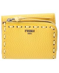 Fendi - Selleria Micro Leather Trifold Wallet - Lyst