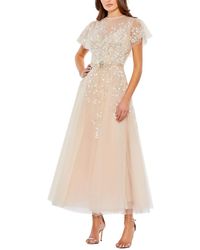 Mac Duggal - Embellished Flutter Sleeve Bow Waist A-line Dress - Lyst