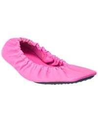 Balenciaga - Tug Leather Ballerina Flat - Lyst