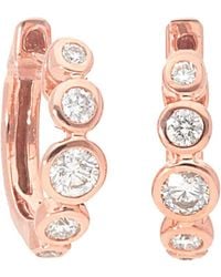 Nephora - 14k Rose Gold 0.26 Ct. Tw. Diamond Graduated Plain Huggie Hoops - Lyst
