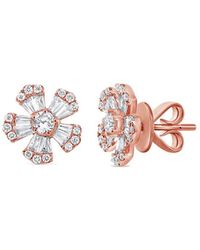 Sabrina Designs - 14k Rose Gold 0.66 Ct. Tw. Diamond Flower Studs - Lyst