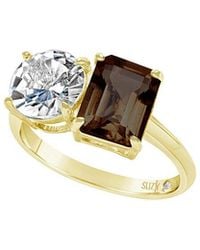 Suzy Levian - Gold Over Silver 5.00 Ct. Tw. Gemstone Toi Et Moi Ring - Lyst