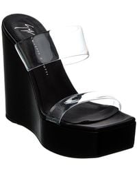 Giuseppe Zanotti - Zanilla 90 Vinyl & Leather Wedge Sandal - Lyst
