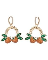 Eye Candy LA - Cz Strawberry Dangle Earrings - Lyst