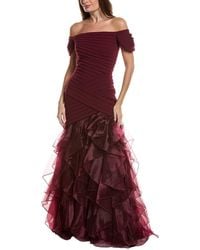 Tadashi Shoji - Short Sleeve Embroidered Maxi Dress - Lyst