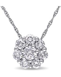 Rina Limor - 10k 0.73 Ct. Tw. Diamond Floral Pendant Necklace - Lyst