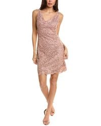 Bebe - Sequin Lace Mini Dress - Lyst