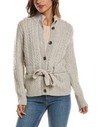 Forte - Military Cable Wool & Cashmere-Blend Cardigan - Lyst