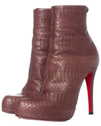 Christian Louboutin - Snakeskin Leather Platform Boot (Authentic Pre- Loved) - Lyst