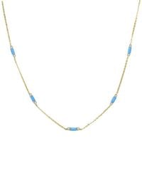 Rachel Glauber - 14K Plated Cz Station Necklace - Lyst
