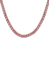 Sabrina Designs - 14k Rose Gold 10.25 Ct. Tw. Diamond & Pink Sapphire Tennis Necklace - Lyst