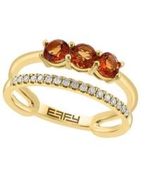 Effy Fine Jewelry - 14K 0.73 Ct. Tw. Diamond & Citrine Ring - Lyst