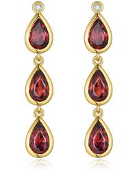 Kai Fine Jewelry - 14K 1.53 Ct. Tw. Diamond & Garnet Drop Earrings - Lyst