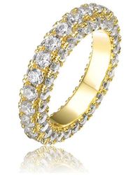 Rachel Glauber - 14k Plated Cz Eternity Ring - Lyst