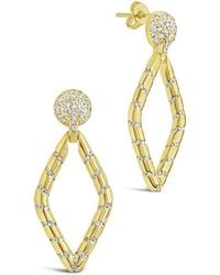 Sterling Forever - 14k Plated Cz Gisele Drop Studs - Lyst