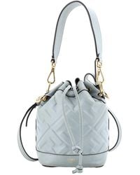Fendi - Zucca Embossed Leather Mon Tresor Bucket Bag Mini (Authentic Pre-Loved) - Lyst