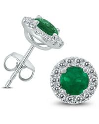 Gemstones - 14k 1.71 Ct. Tw. Diamond & Emerald Earrings - Lyst