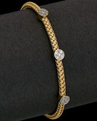 Meshmerise - 18k Over Silver 0.20 Ct. Tw. Diamond Bangle - Lyst