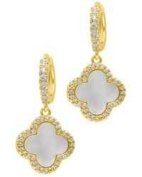 Adornia - 14k Plated Pearl Hoops - Lyst