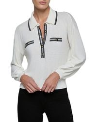 L'Agence - Malaki 3/4 Sleeve Clard Wool-Blend Sweater - Lyst