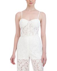 BCBGMAXAZRIA - Lace Sleeveless Cropped Corset Top - Lyst