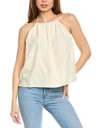 WeWoreWhat - Tie-Neck Linen-Blend Halter Top - Lyst