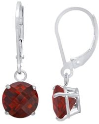 MaxColor - Silver 2.10 Ct. Tw. Garnet Dangle Earrings - Lyst
