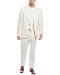 Brunello Cucinelli - 2Pc Wool, Linen, & Silk-Blend Suit With Pleated Pant - Lyst