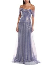 Rene Ruiz - Off-Shoulder Metallic Gown - Lyst