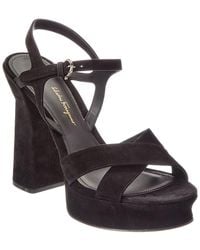 Ferragamo - Sonya Suede Sandal - Lyst