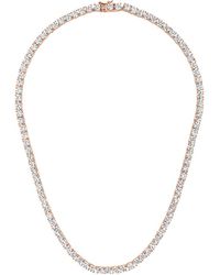 Genevive Jewelry - 14k Rose Gold Vermeil Cz Necklace - Lyst