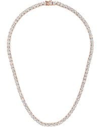 Genevive Jewelry - 14k Rose Gold Vermeil Cz Necklace - Lyst