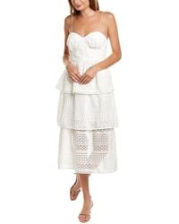 Self-Portrait - Eyelet Midi Dress - Lyst