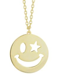 Glaze Jewelry - 14k Over Silver Smiley Face Pendant Necklace - Lyst