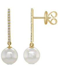 Sabrina Designs - 14k 0.09 Ct. Tw. Diamond Pearl Drop Earrings - Lyst