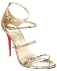 Christian Louboutin - Millenium Snakeskin-Embossed Leather Sandal - Lyst