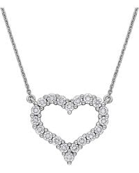 Lab Grown Diamonds - Created Forever 14K 1.00 Ct. Tw. Lab-Grown Diamond Center Design Necklace - Lyst