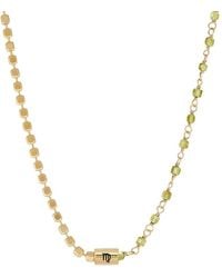 Karma and Luck - Plated Peridot Beaded Necklace - Lyst