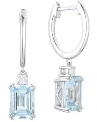 Gregg Ruth - 18K 2.68 Ct. Tw. Diamond & Aquamarine Huggie Earring - Lyst