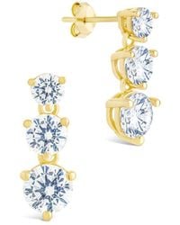 Sterling Forever - 14k Over Silver Cz Opaline Brilliant Cut Stud Earrings - Lyst