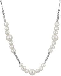 Pearls - Imperial Brillance Silver 5-9.5mm Freshwater Pearl Necklace - Lyst