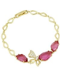 Savvy Cie - 14K Plated Cz Link Bracelet - Lyst