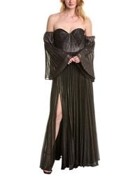 Zac Posen - Off-the-shoulder Pleated Gown - Lyst