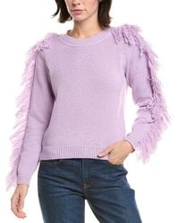 MILLY - Fringe Sleeve Pullover - Lyst