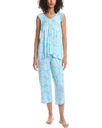 Ellen Tracy - 2Pc Top & Cropped Pant Pajama Set - Lyst