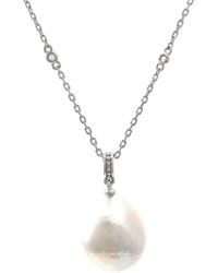 Pearls - 0.02 Ct. Tw. Diamond & 13-14Mm Pearl Necklace - Lyst