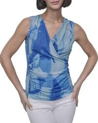 DKNY - Printed Surplice Top - Lyst